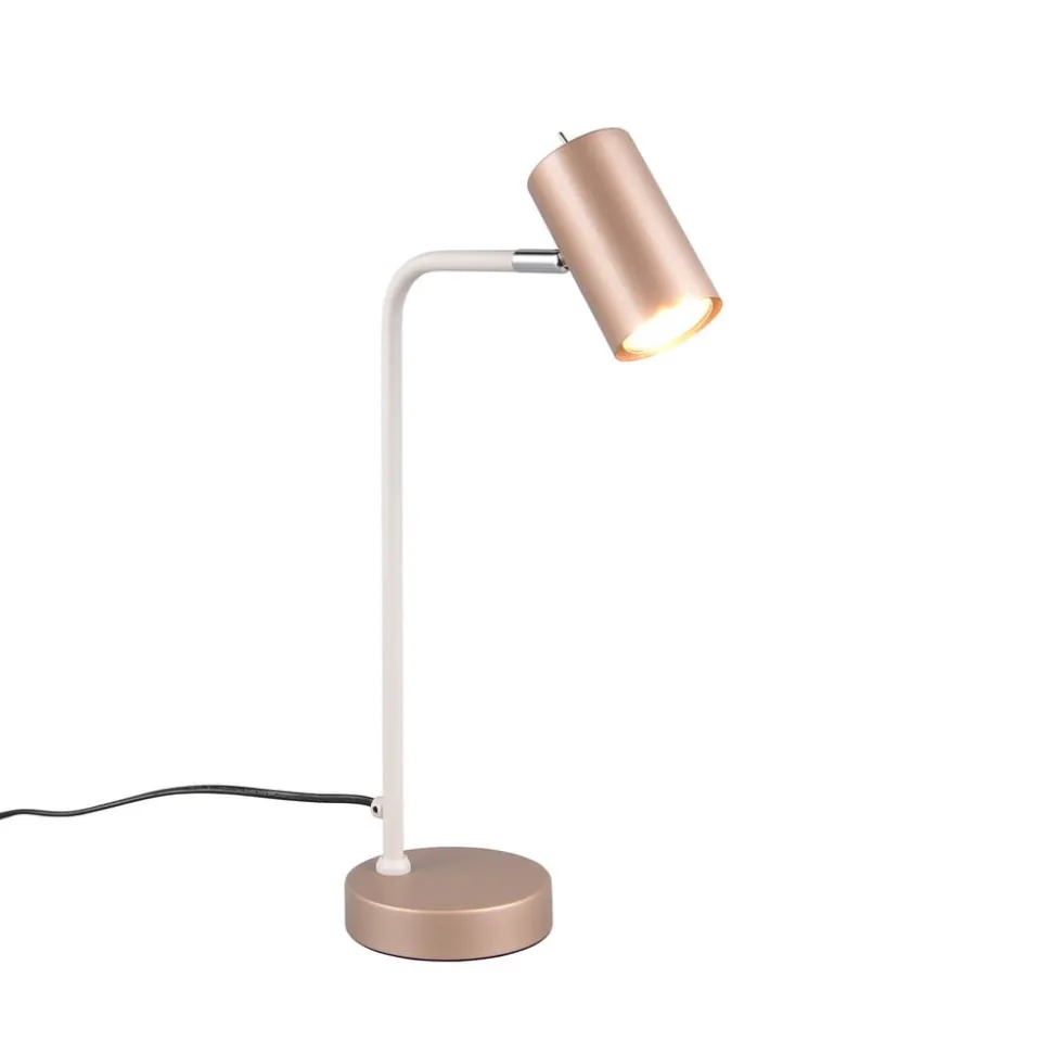 Marley bordlampe, brun/lysegrå, højde 45 cm, metal