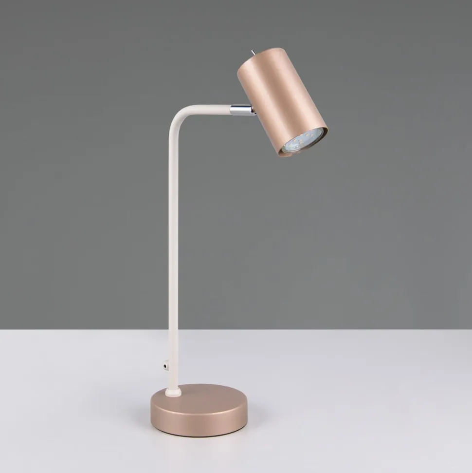 Marley bordlampe, brun/lysegrå, højde 45 cm, metal