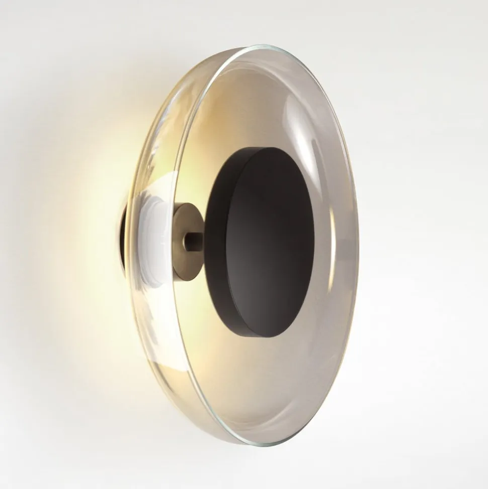 MARSET Aura LED-væglampe, Ø 25 cm, røggrå
