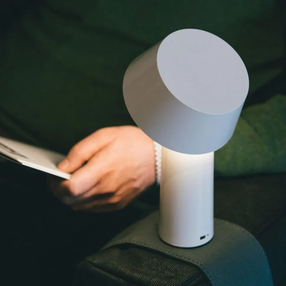 MARSET Bicoca LED-bordlampe, batteri, perlehvid