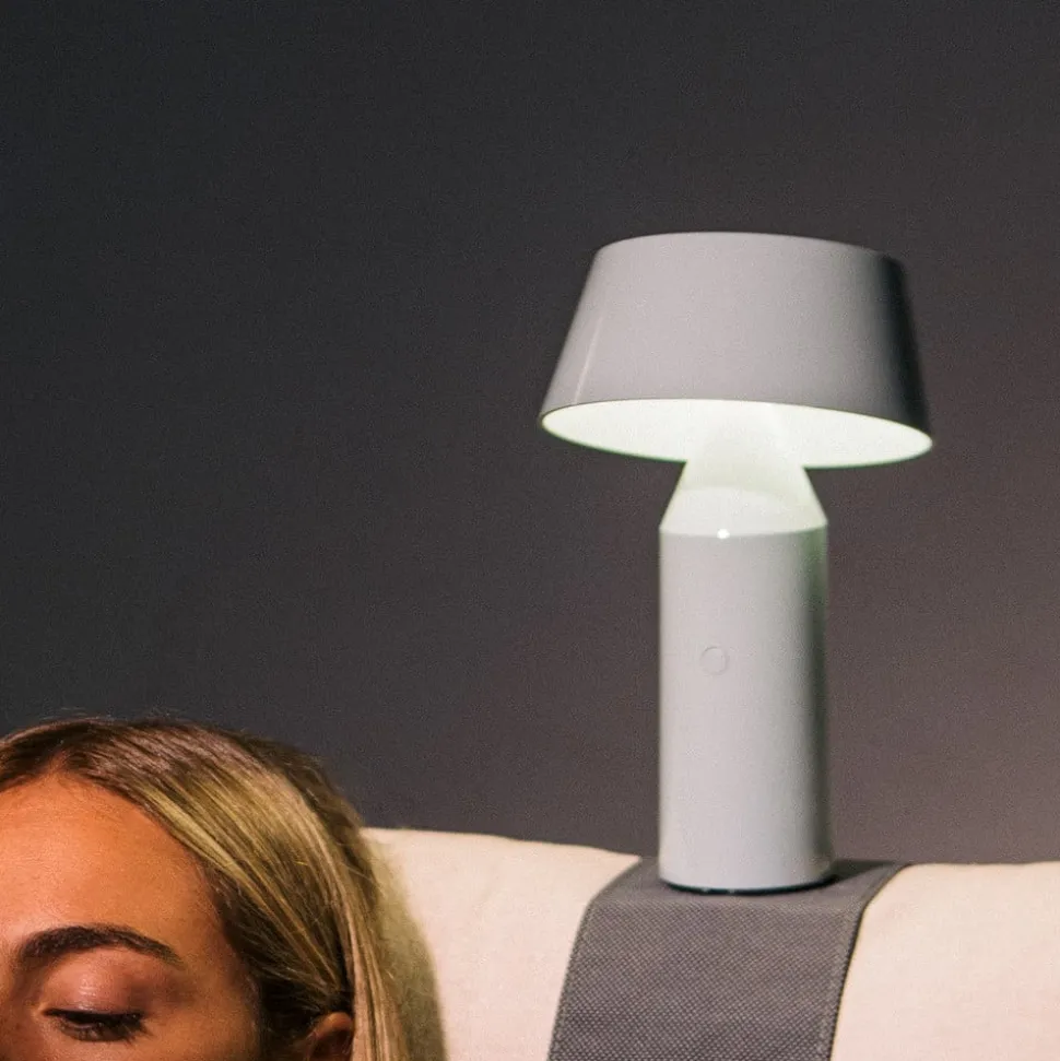 MARSET Bicoca LED-bordlampe, batteri, perlehvid