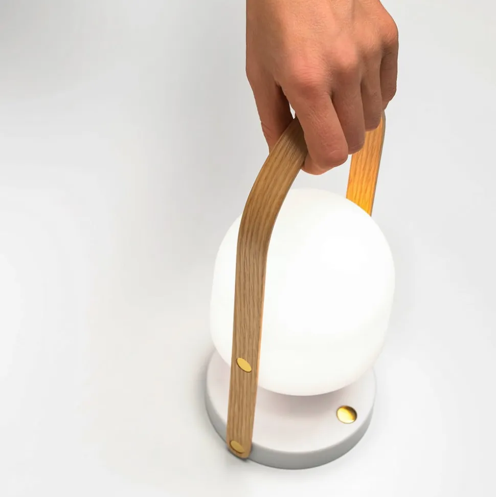 MARSET FollowMe LED-bordlampe, hvid eg, højde 29 cm