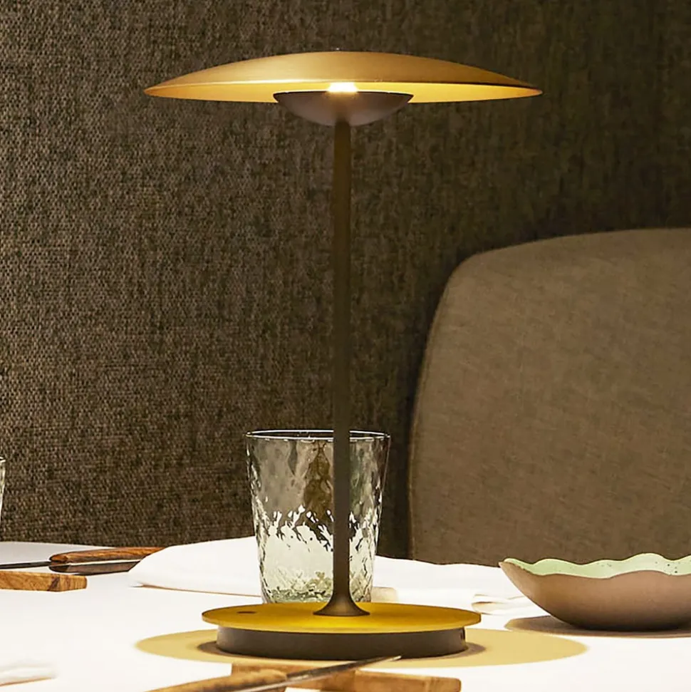 MARSET LED-bordlampe Ginger, aluminium, messing, dæmpbar.