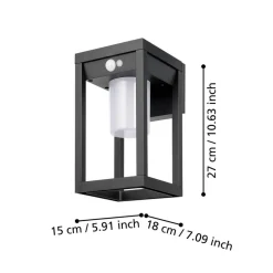 Martano udendørs LED-væglampe, solcelle, sensor