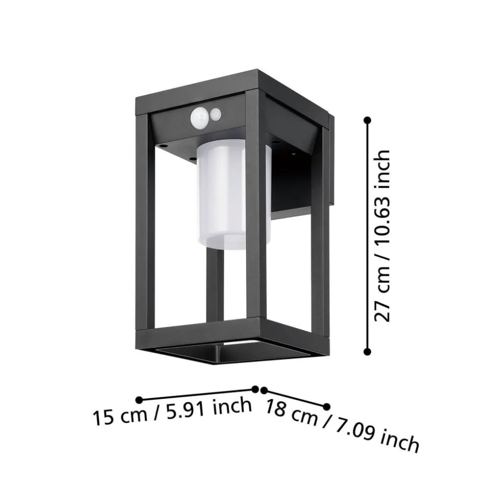 Martano udendørs LED-væglampe, solcelle, sensor