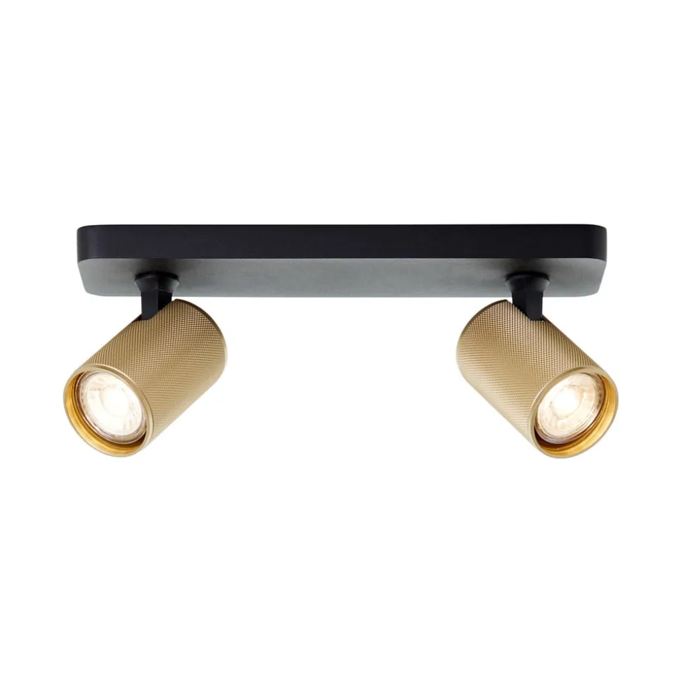 Marty vægspot, sand/guld/sort, 2 lyskilde