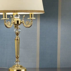 Marvine fornem bordlampe, forgyldt