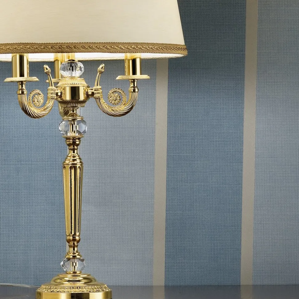Marvine fornem bordlampe, forgyldt