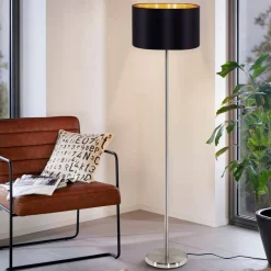 Maserlo ædel stof-gulvlampe