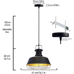 Mason hængelampe, sort, Ø 41 cm, metal, E27