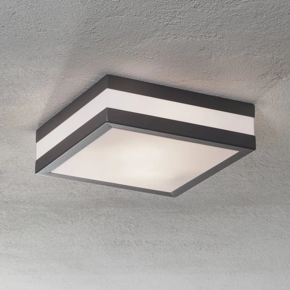 Matteo udendørs loftlampe, 2 x E27, IP44, antracit