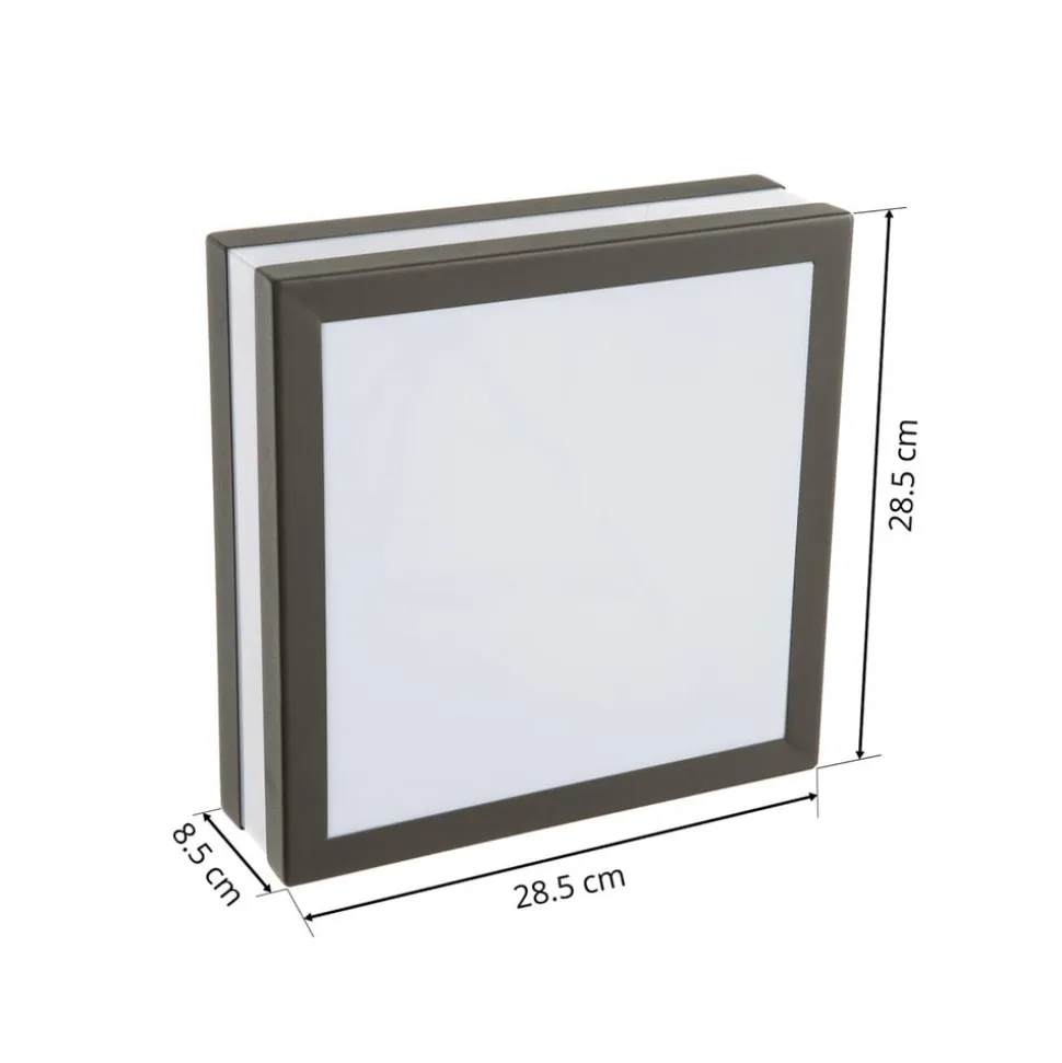 Matteo udendørs loftlampe, 2 x E27, IP44, antracit