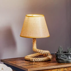 Mauli bordlampe lavet af reb og stof