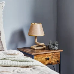 Mauli bordlampe lavet af reb og stof