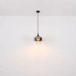 Maxy hængelampe, Ø 29 cm, røgfarvet grå, glas