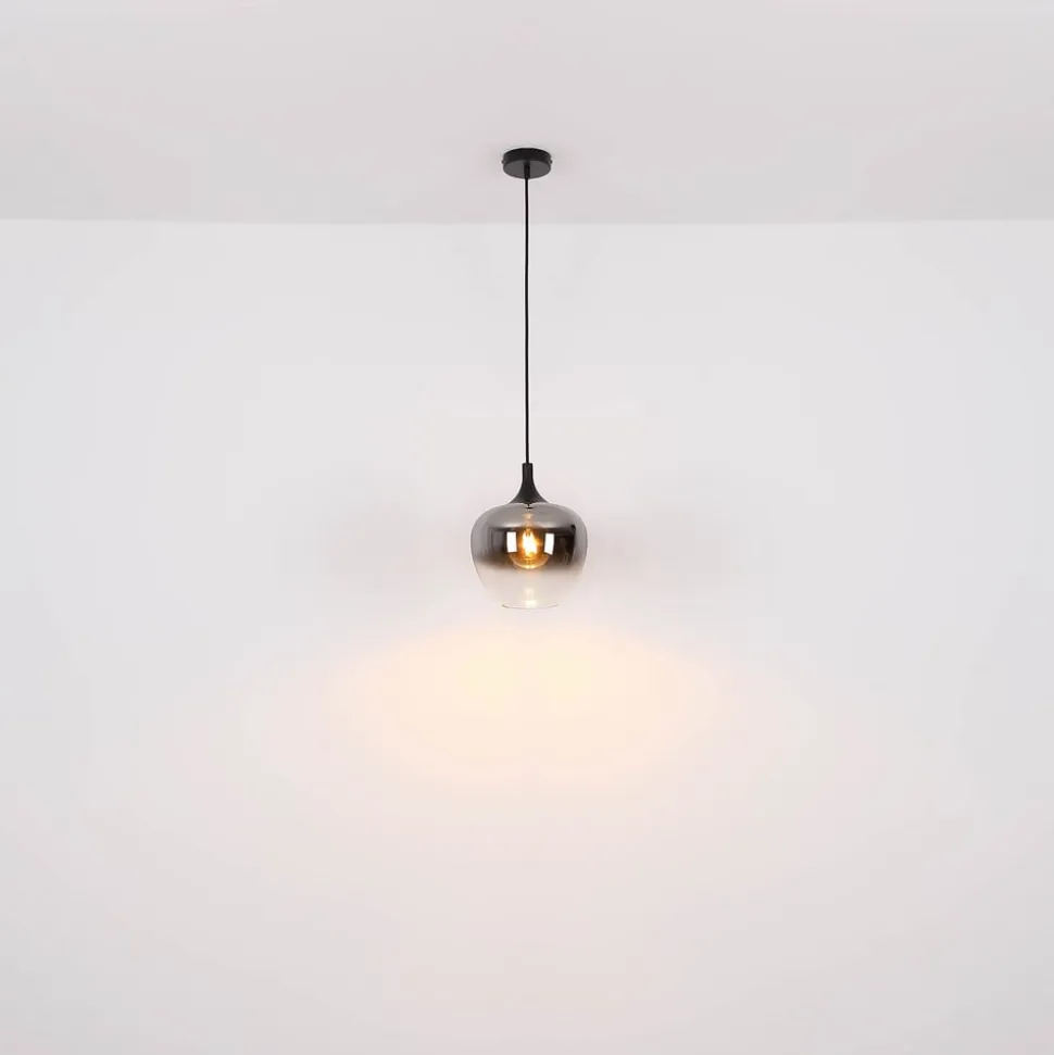 Maxy hængelampe, Ø 48 cm, røggrå, glas, 3 lyskilder.
