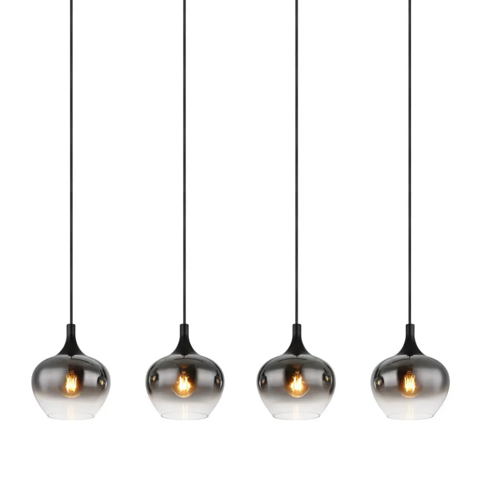 Maxy hængelampe, længde 100 cm, røggrå, glas, 4 lyskilder.
