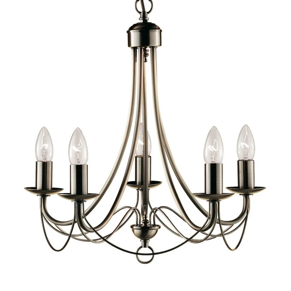 MAYPOLE stilfuld lysekrone med 5 lyskilder