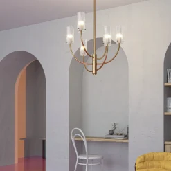 Maytoni Arco hængelampe med 6 glasskærme