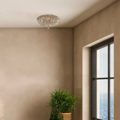 Maytoni Basfor loftlampe, guldfarvet, Ø 30 cm, 3 x E14