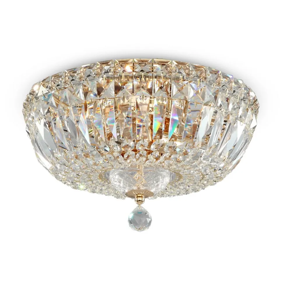Maytoni Basfor loftlampe, guldfarvet, Ø 30 cm, 3 x E14