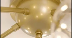 Maytoni Dallas loftlampe, 20 glaskugler, guld