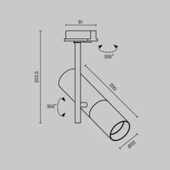 Maytoni Elti skinnespot, sort, Unity-system