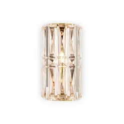 Maytoni Facet væglampe, højde 25 cm, guldfarvet, glas, E14