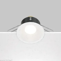Maytoni forsænket loftlampe Zoom hvid Ø 8,5 cm aluminium IP65 GU10