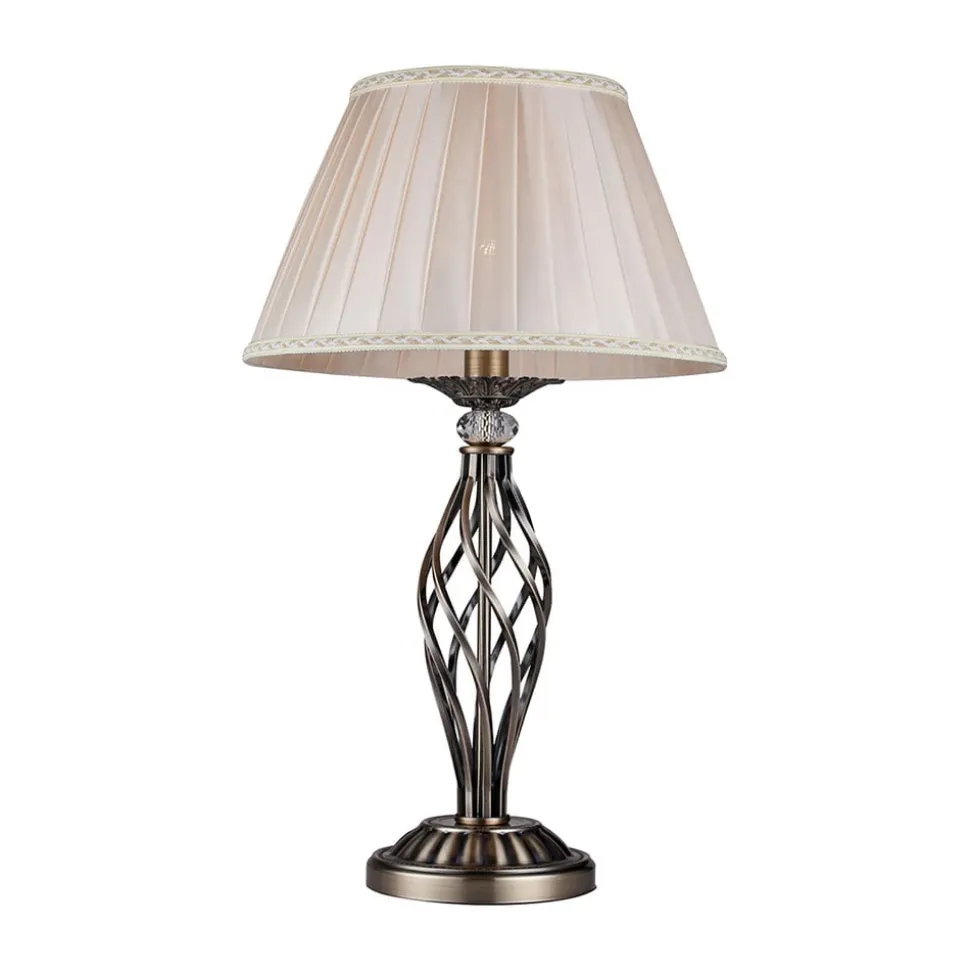 Maytoni Grace bordlampe, 1 lyskilde, messing/beige