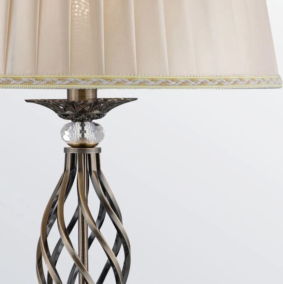 Maytoni Grace gulvlampe, 1 lyskilde, messing/beige
