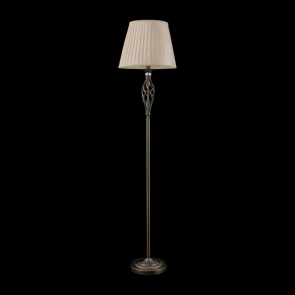Maytoni Grace gulvlampe, 1 lyskilde, messing/beige