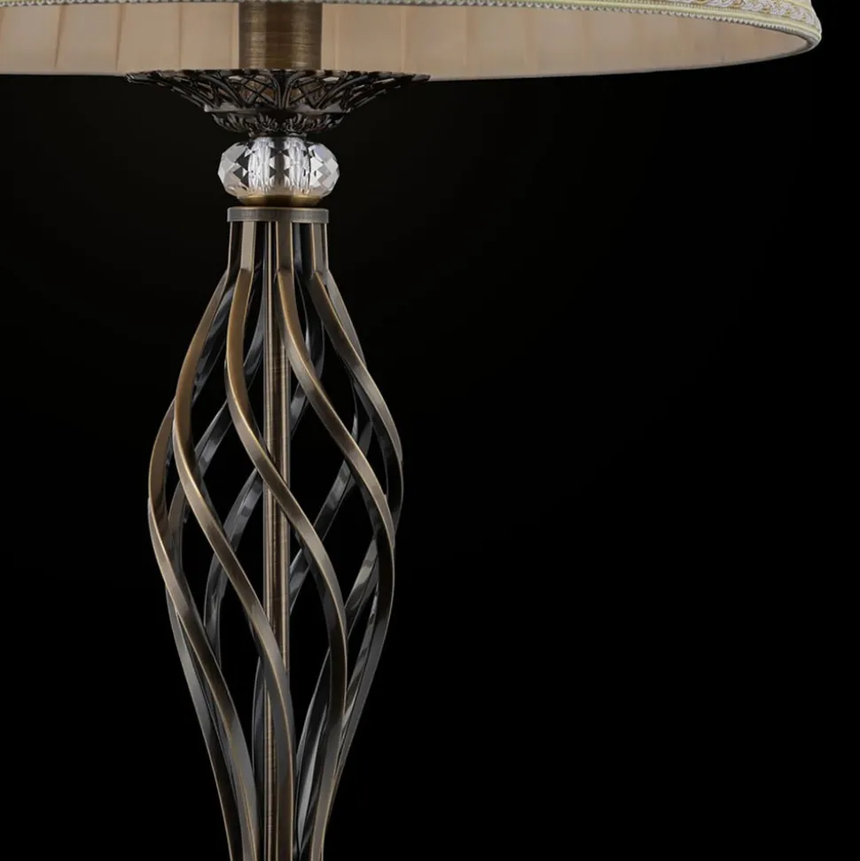 Maytoni Grace gulvlampe, 1 lyskilde, messing/beige