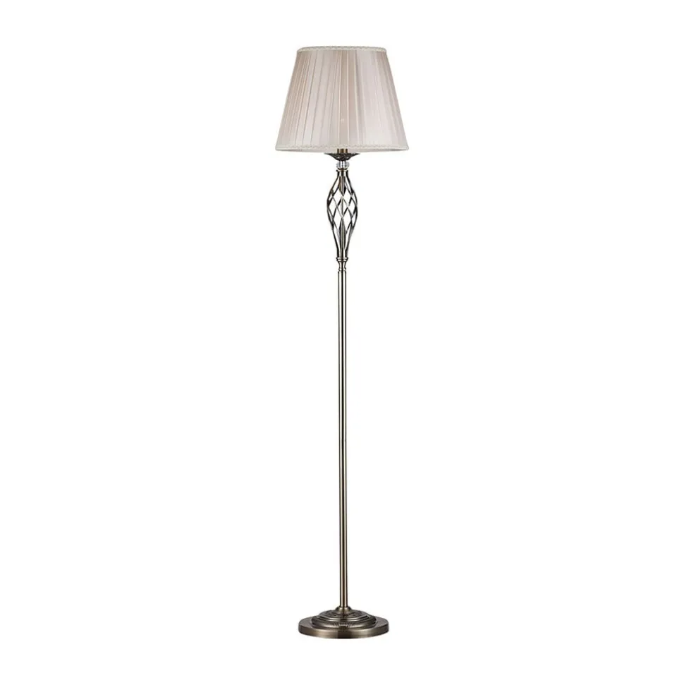 Maytoni Grace gulvlampe, 1 lyskilde, messing/beige