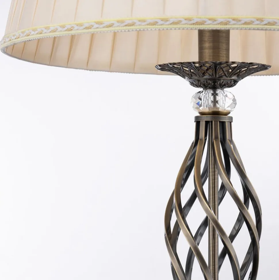 Maytoni Grace gulvlampe, 1 lyskilde, messing/beige