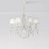 Maytoni Grace lysekrone, hvid, 6 lyskilder, organza, E14