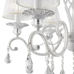 Maytoni Grace lysekrone, hvid, 6 lyskilder, organza, E14