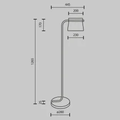Maytoni gulvlampe Cabaret, messing, højde 126,5 cm