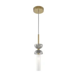 Maytoni hængelampe Kyoto, guld, Ø 10 cm, marmor, glas