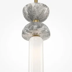 Maytoni hængelampe Kyoto, guld, Ø 10 cm, marmor, glas