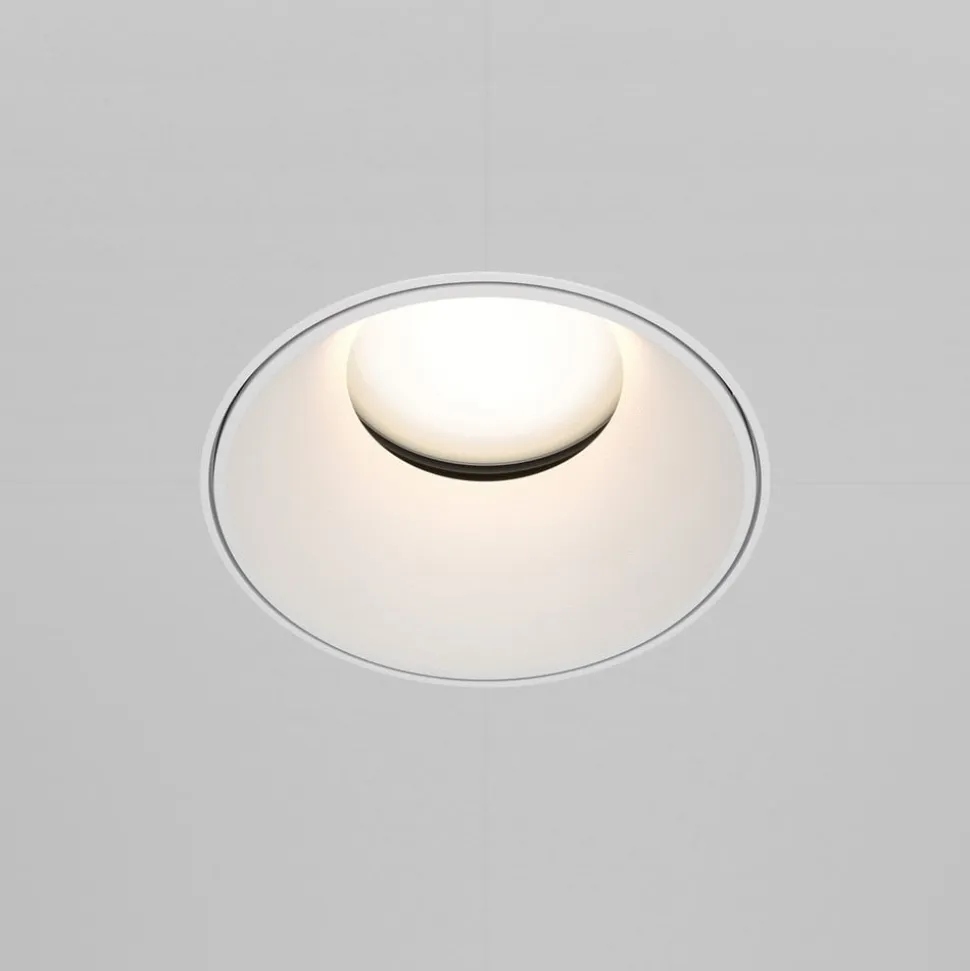 Maytoni indbygningslampe Share, hvid/hvid, Ø 10,2 cm, aluminium, GU10
