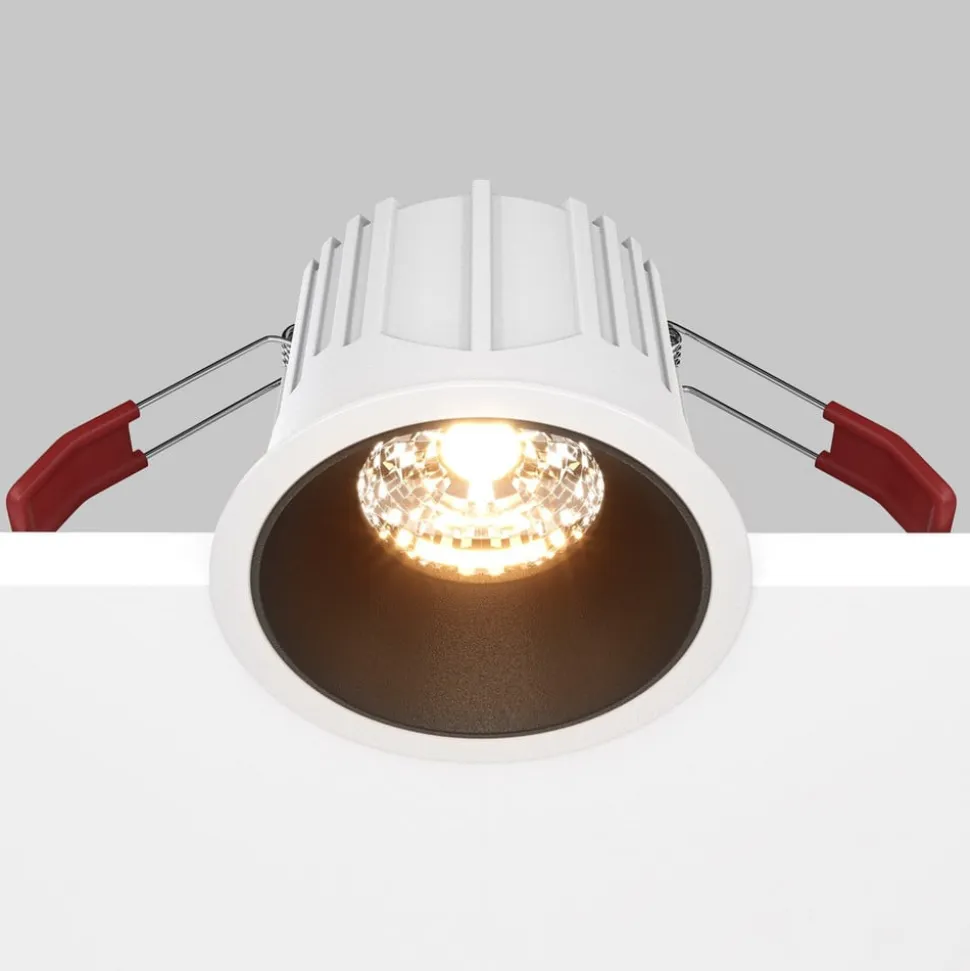 Maytoni indbygningslampe Alfa, sort/hvid, Ø 8,5 cm, 15 W, 36°