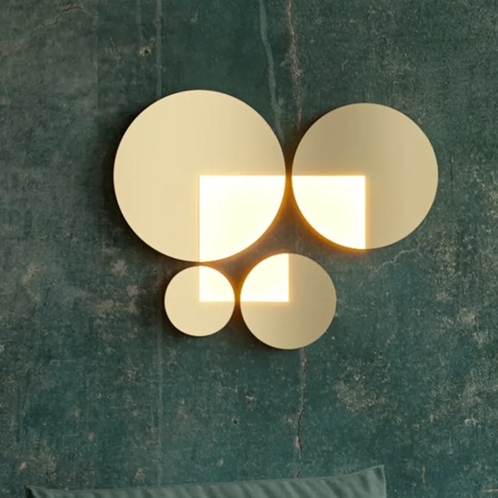 Maytoni Jupiter LED-væglampe, guld, Ø 25cm