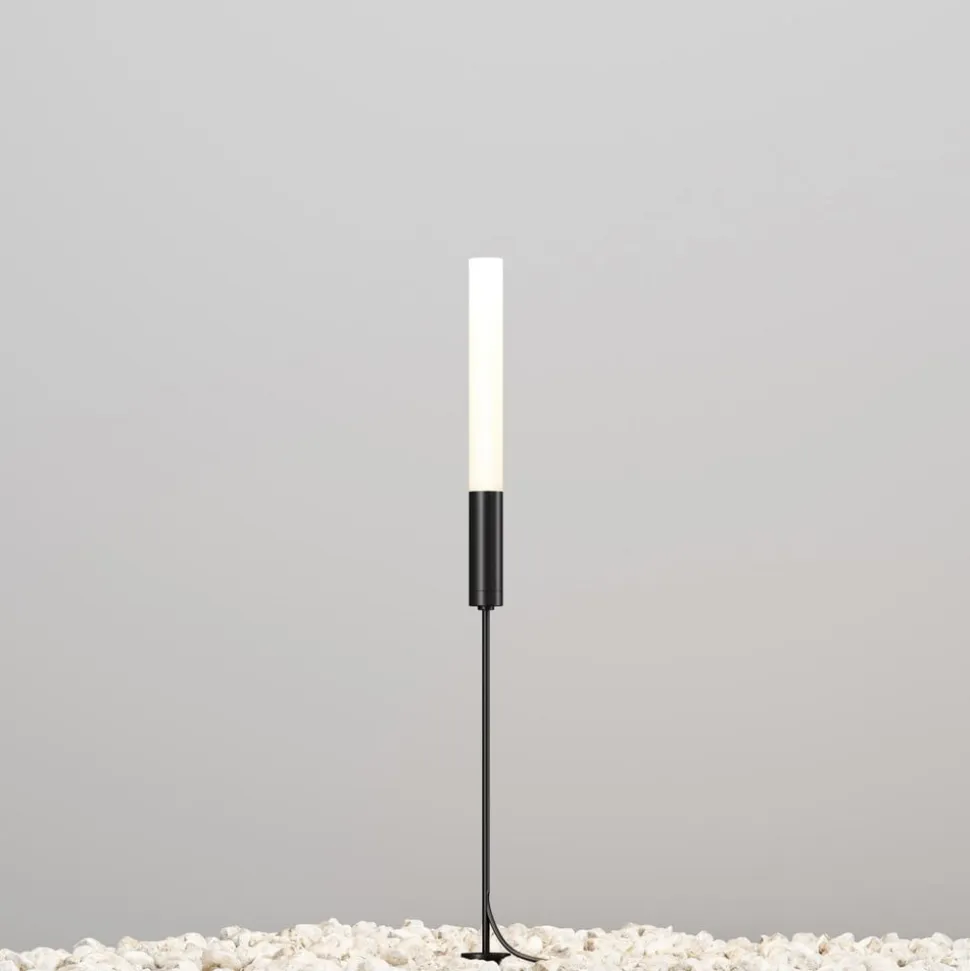 Maytoni LED-gadelampe Flare, 59 cm, jordspyd, grafit, IP65