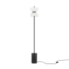 Maytoni LED-gulvlampe Kyoto, sort, højde 145 cm, marmor
