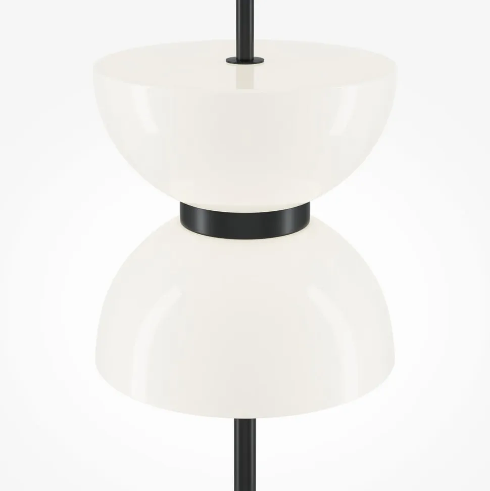 Maytoni LED-gulvlampe Kyoto, sort, højde 145 cm, marmor