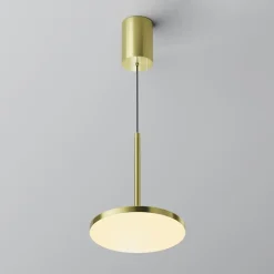 Maytoni LED-hængelampe Plato, messing, Ø 18,5 cm, aluminium