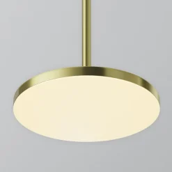 Maytoni LED-hængelampe Plato, messing, Ø 18,5 cm, aluminium