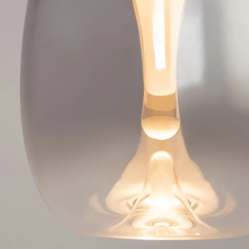 Maytoni LED-hængelampe Splash, røggrå, Ø 20 cm, glas