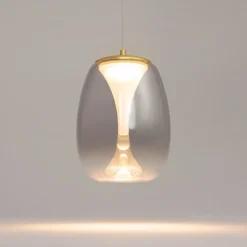 Maytoni LED-hængelampe Splash, røggrå, Ø 20 cm, glas